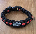Paracord Survival Bracelet. Thin Red line. Fire service.  Fire Fighter 