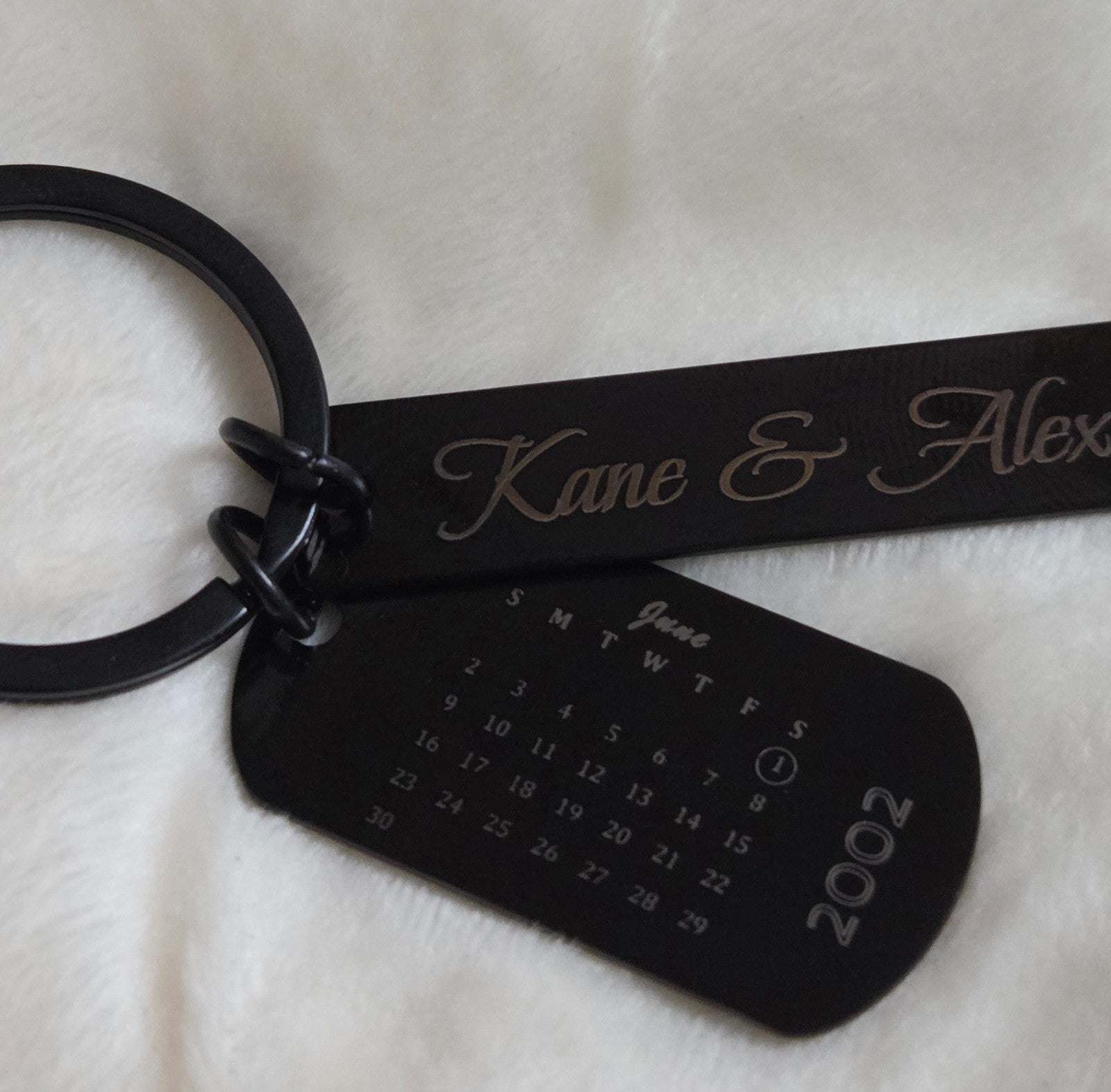 Personalised Couple Name & Date Keyring, Valentines, Weddings, Anniversary