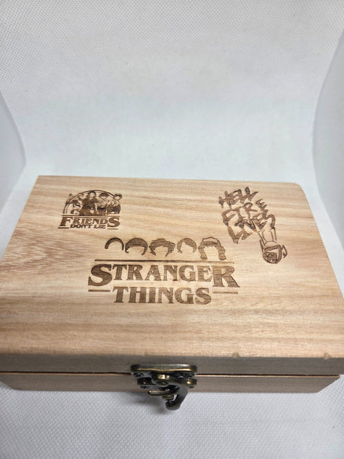 ersonalised Laser-Engraved Stranger Things Wooden Trinket Box A spooky-cool