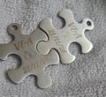Custom Personalised Jigsaw Puzzle Love Keyring Wedding date, Valentines