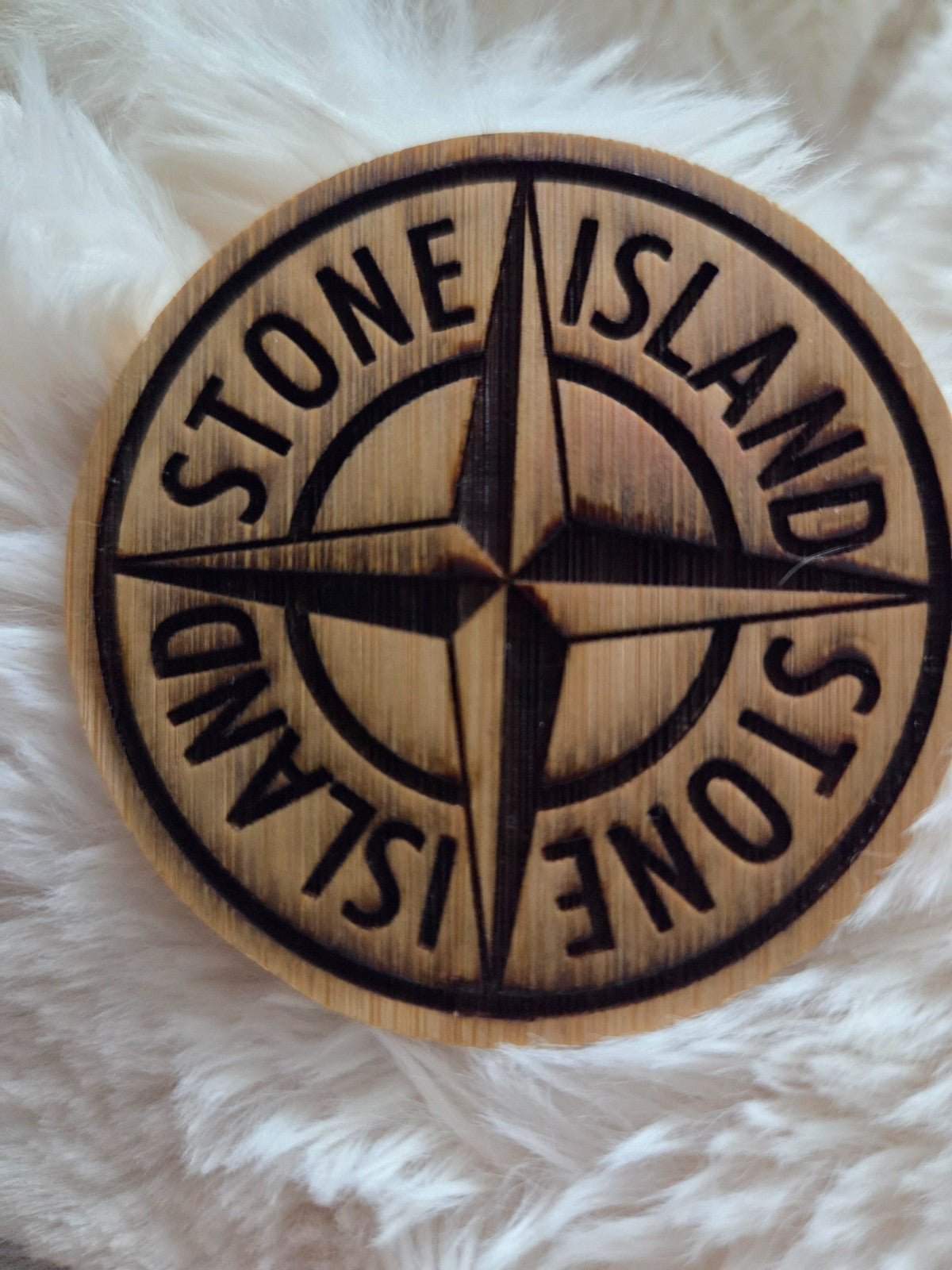 Personalised Small Wooden Bottle Opener – Stone Island–Inspired Design