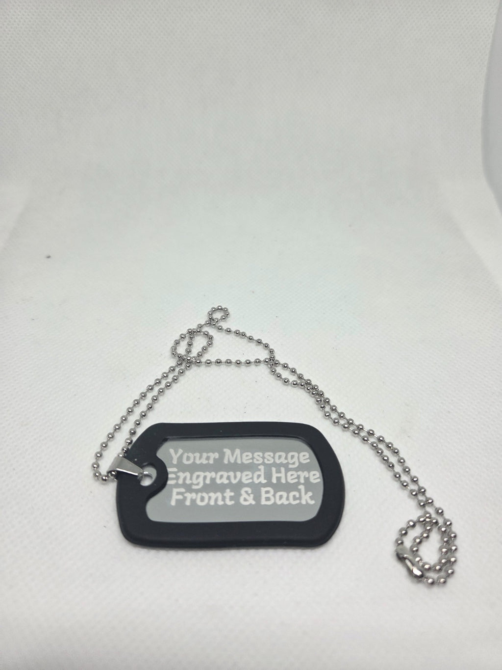 Personalised Men's Army Dog Tag Necklace ID Tag Both Sides Engraved Gift for Him