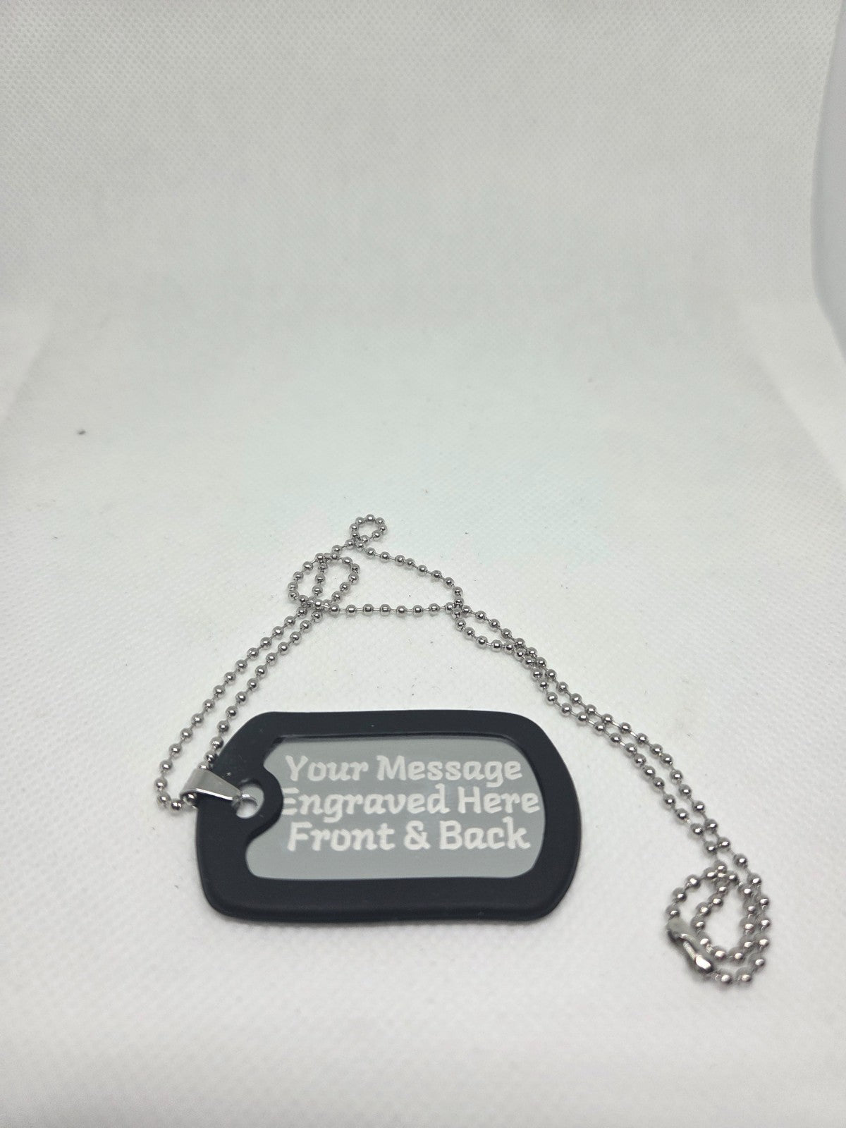 Personalised Men's Army Dog Tag Necklace ID Tag Both Sides Engraved Gift for Him
