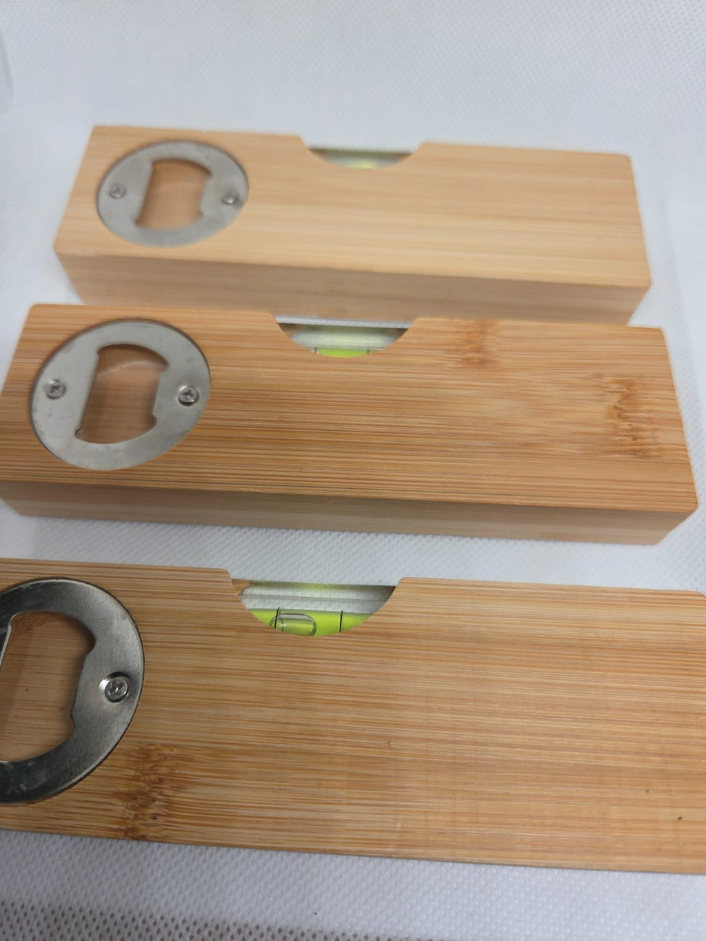 Personalised wooden spirit level and bottle opener, Dad, Mum, Football team