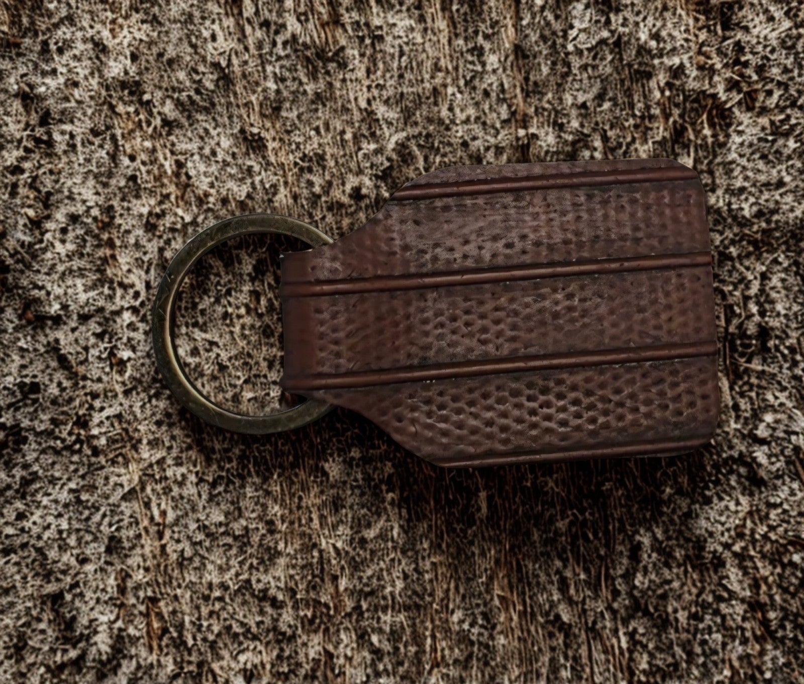 Handmade personalised fire hose keyring.