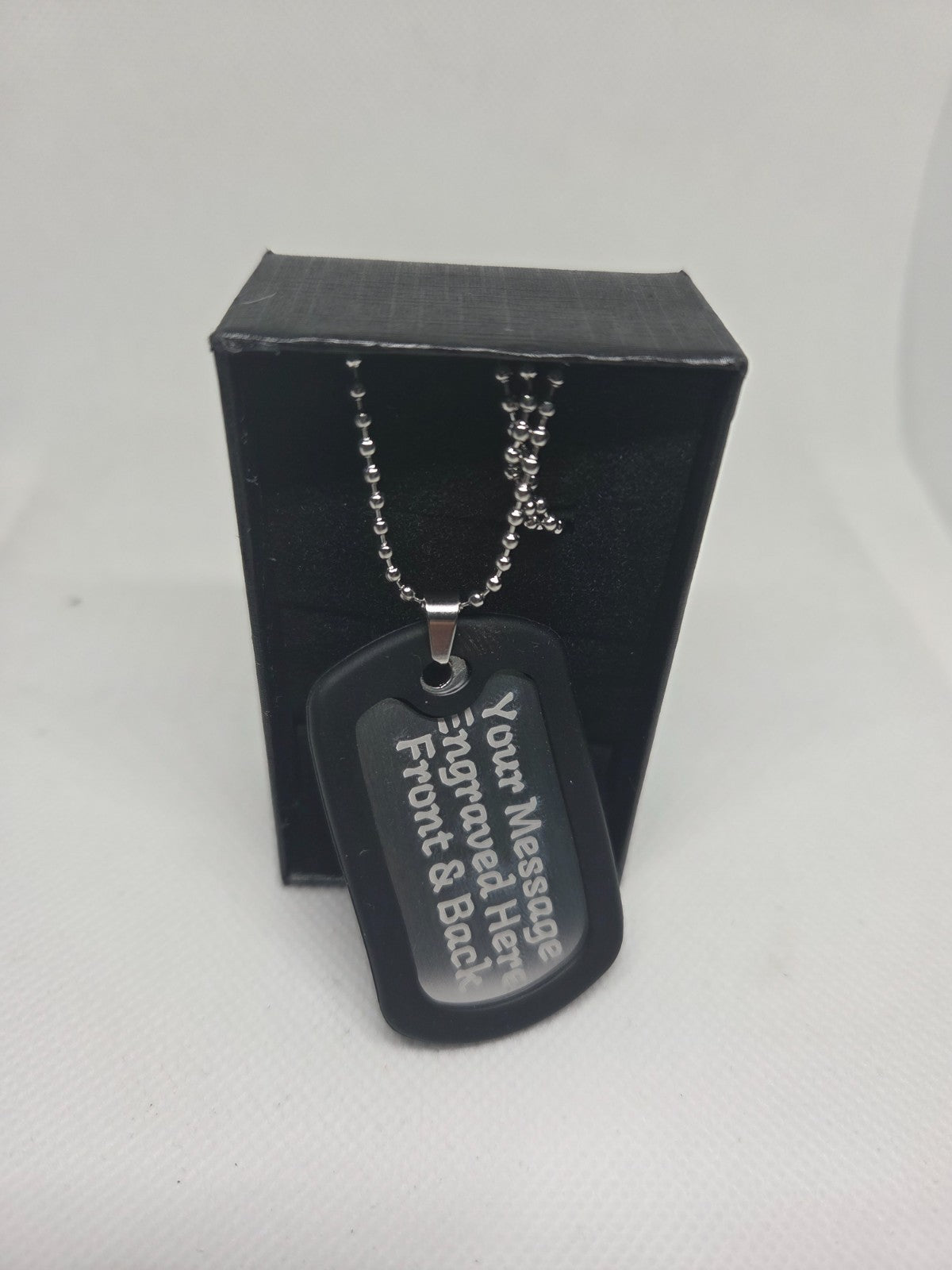 Personalised Men's Army Dog Tag Necklace ID Tag Both Sides Engraved Gift for Him