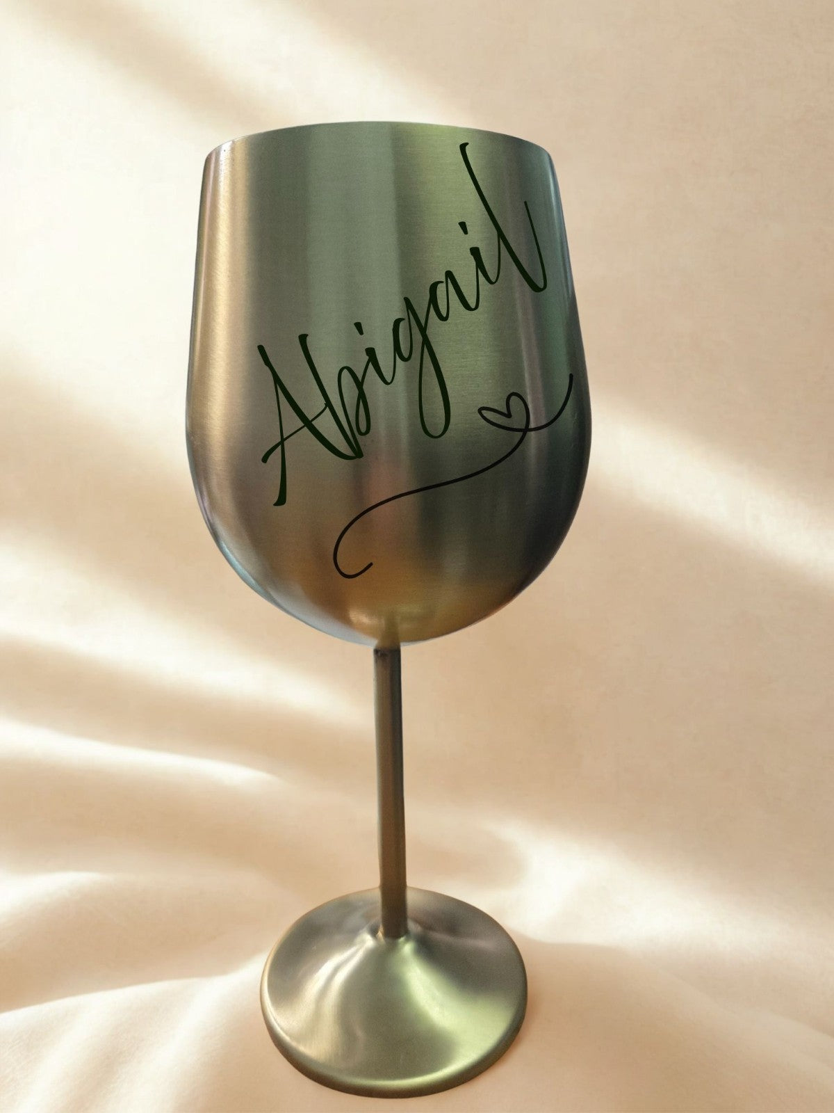 Personalised Gold Wine Goblet, Weddings ,Valentines gift any name message