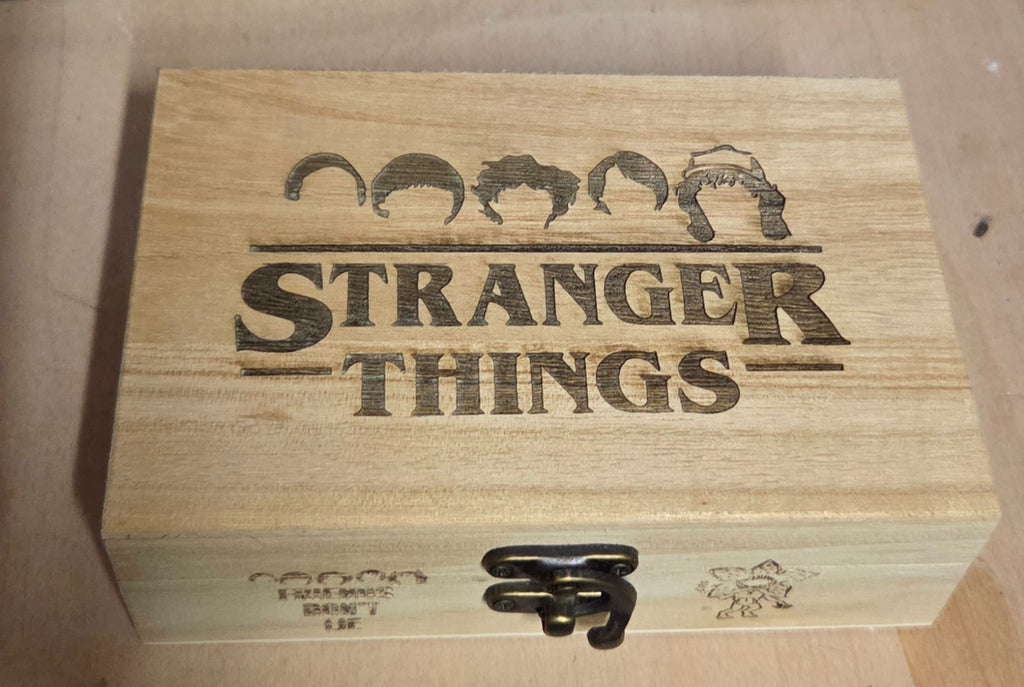 Stranger Things Laser-Engraved Wooden Trinket Box, Gift, Birthday
