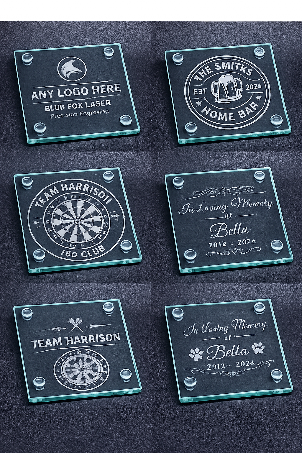 personalised glass coasters