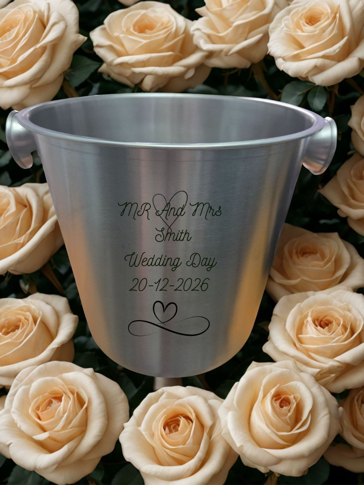 Personalised Silver Ice Bucket, Weddings, Anniversary, Gift,