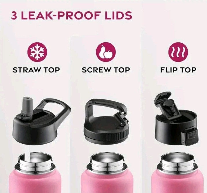 Perdonalised FineDine Triple Insulated Stainless Steel Water Bottle - Flip Top