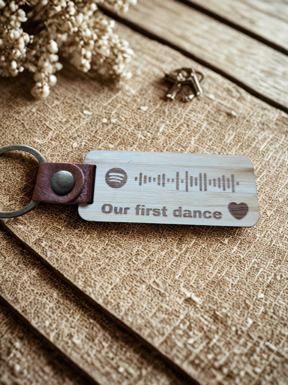 Personalised Song Keyring QR code engraved, Keep sake, weddings, anniversaries