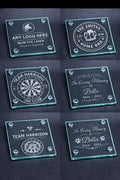 Personalised Engraved Glass Coaster – Any Logo or Name – Custom Gift – 10cm