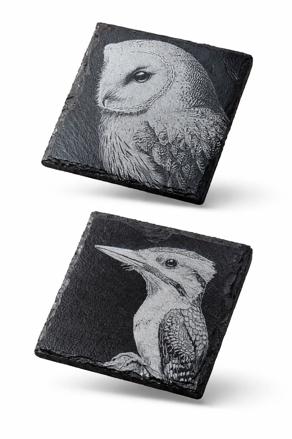 Personalised Wildlife Slate Coasters – Set of 2
