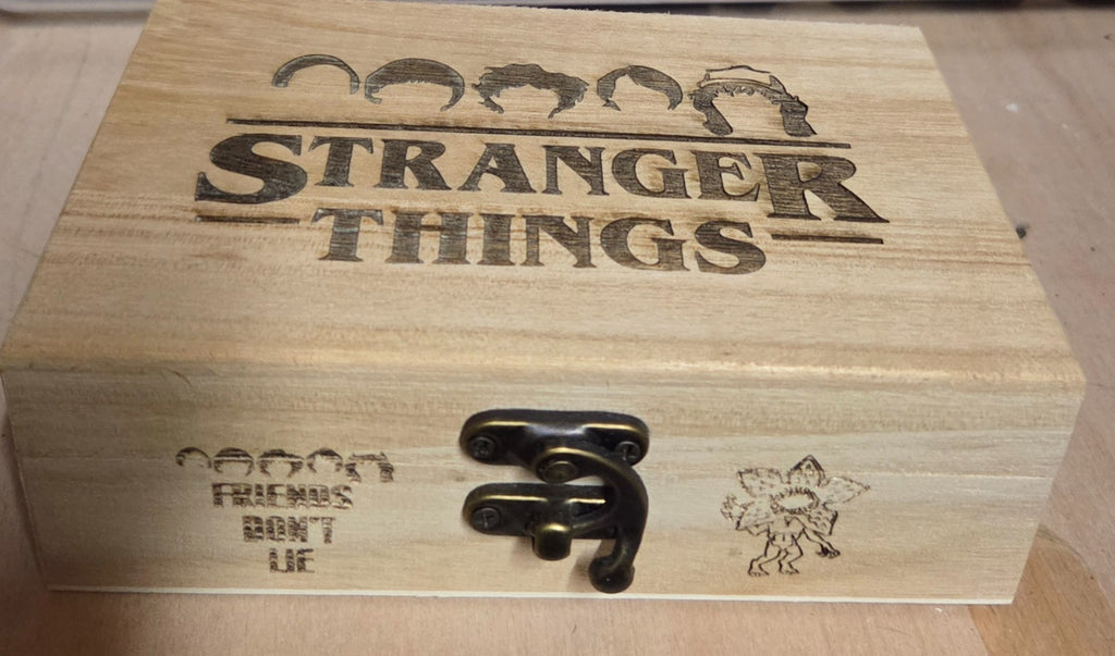 Stranger Things Laser-Engraved Wooden Trinket Box, Gift, Birthday