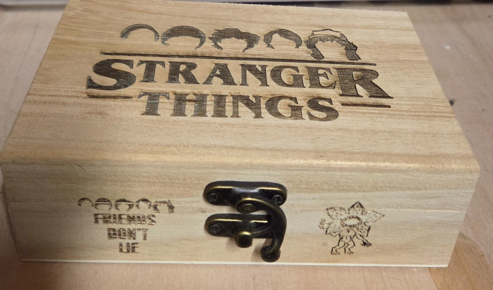 Stranger Things Laser-Engraved Wooden Trinket Box, Gift, Birthday