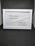 Feather From Heaven Memorial Frame – Real Engraved Feather Remembrance Gift