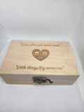 Personalised wooden storage, trinket box, any design, quote, image