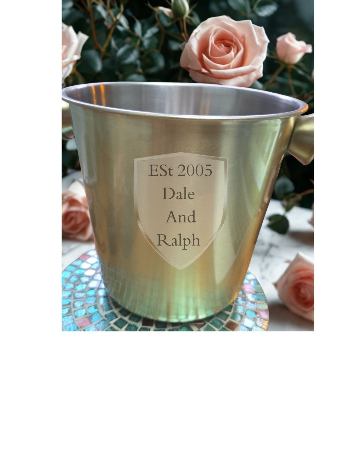 Personalised Gold Ice Bucket- Weddings, Birthdays, Anniversary