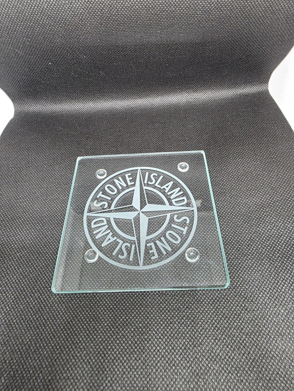Personalised Engraved Glass Coaster – Any Logo or Name – Custom Gift – 10cm