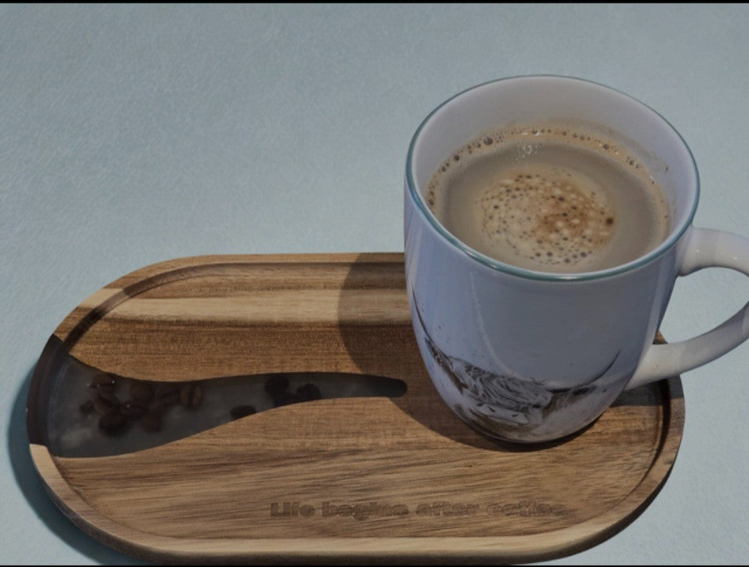 Personalized Acacia Wood & Resin Tray – Unique Handmade Gift