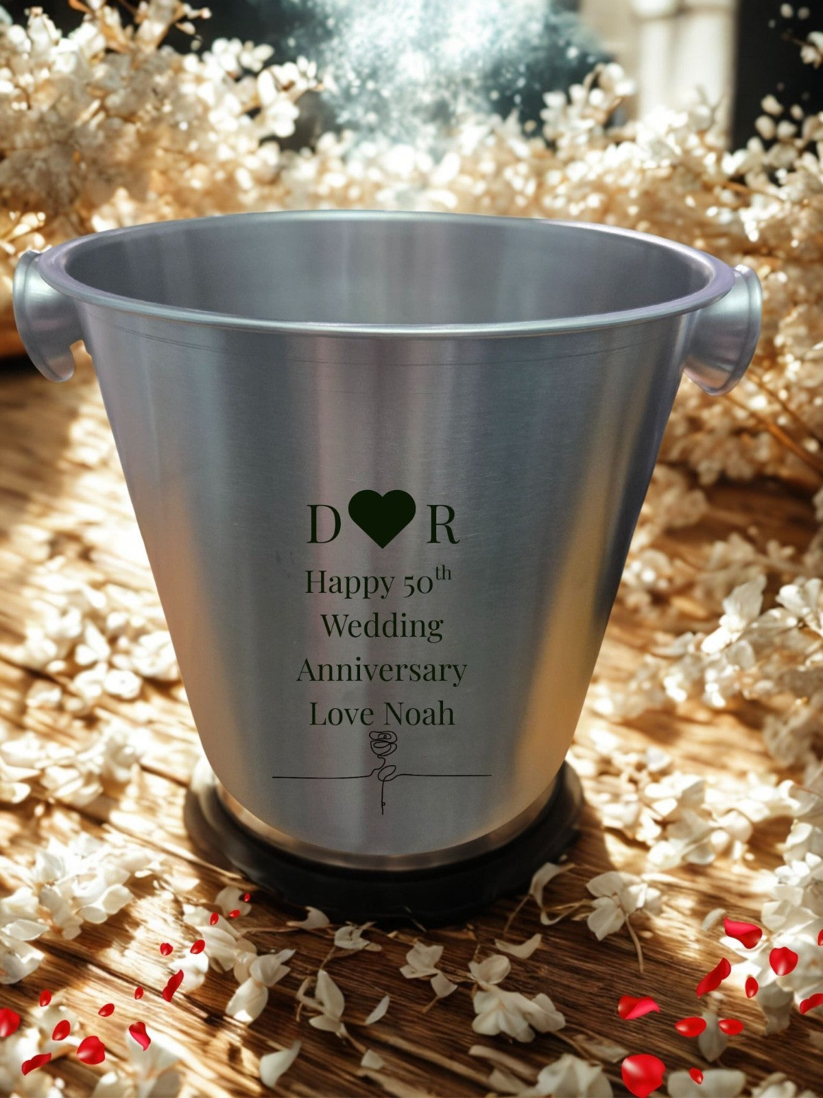 Personalised Silver Ice Bucket, Weddings, Anniversary, Gift,