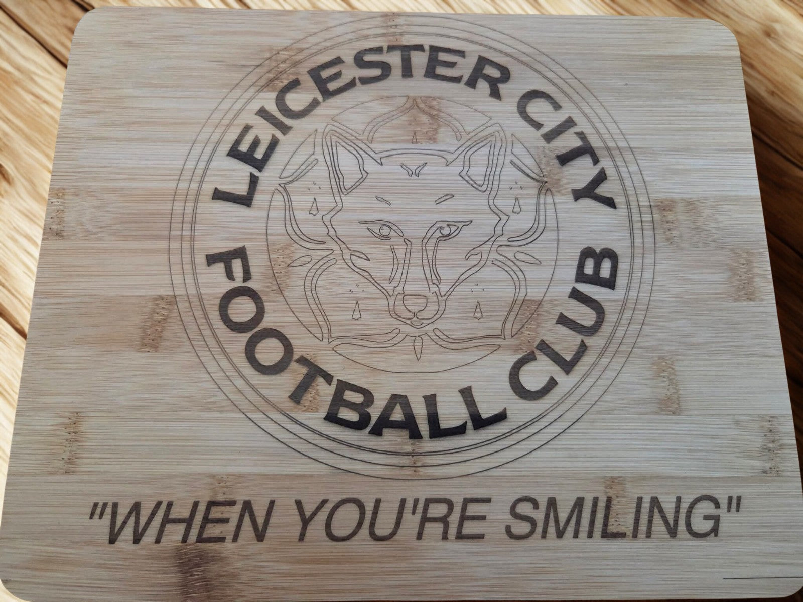 Personalised Football Team Wooden Chopping Board – Lasered