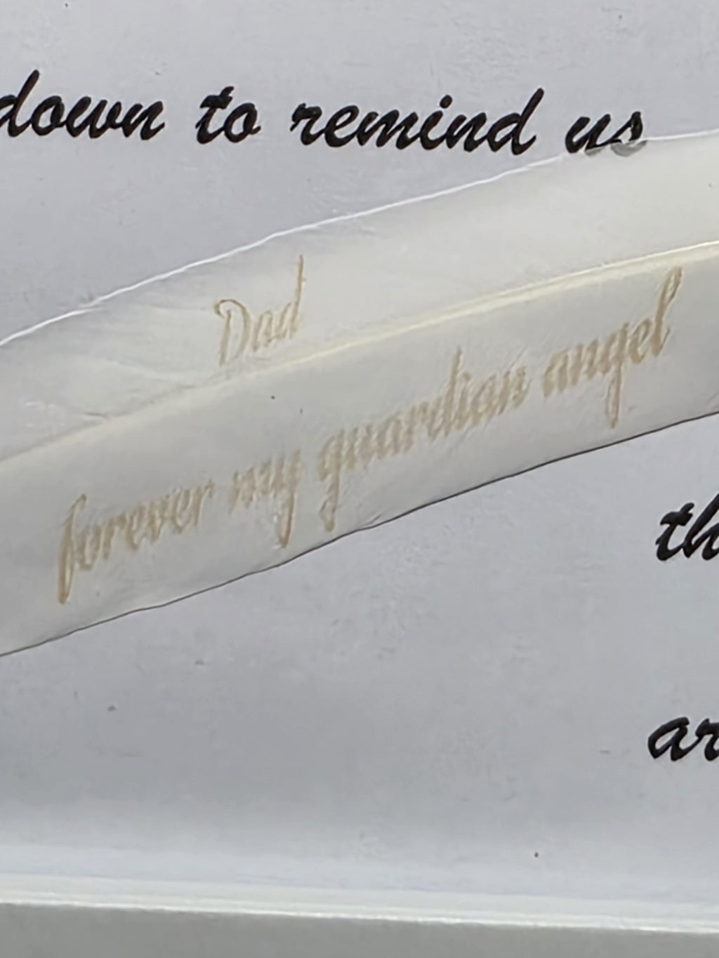 Feather From Heaven Memorial Frame – Real Engraved Feather Remembrance Gift