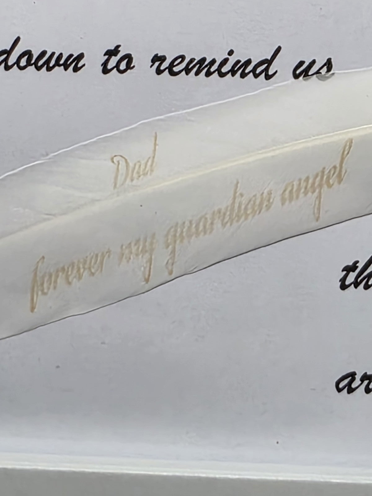 Feather From Heaven Memorial Frame – Real Engraved Feather Remembrance Gift