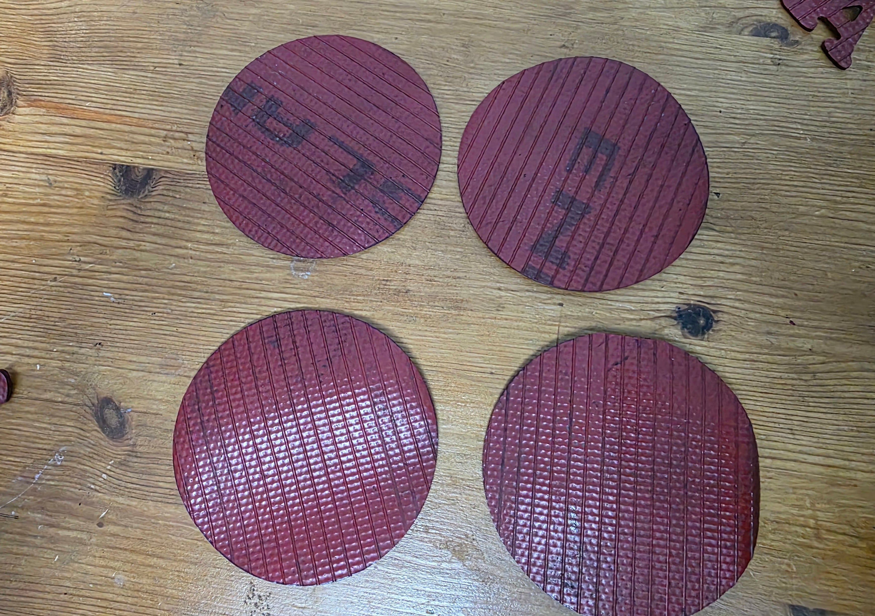 Recycled Fire Hose Coasters